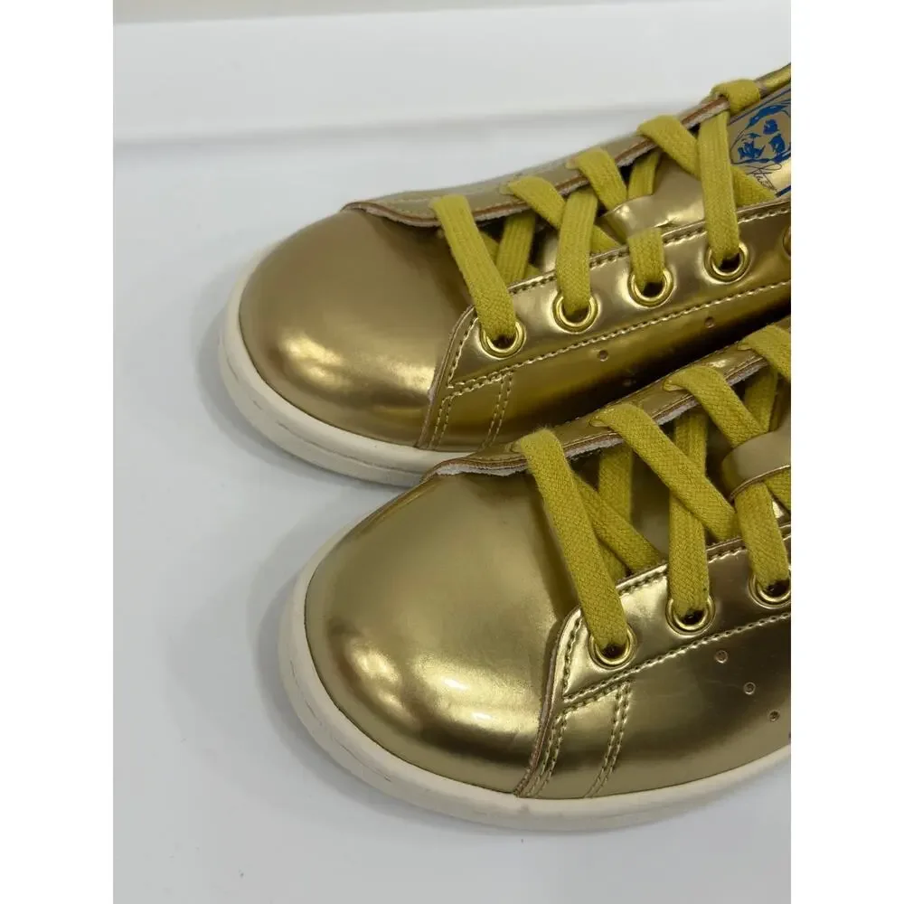 Adidas Originals Stan Smith Kids Size 3.5 Gold Metallic Athletic Shoes Sneakers